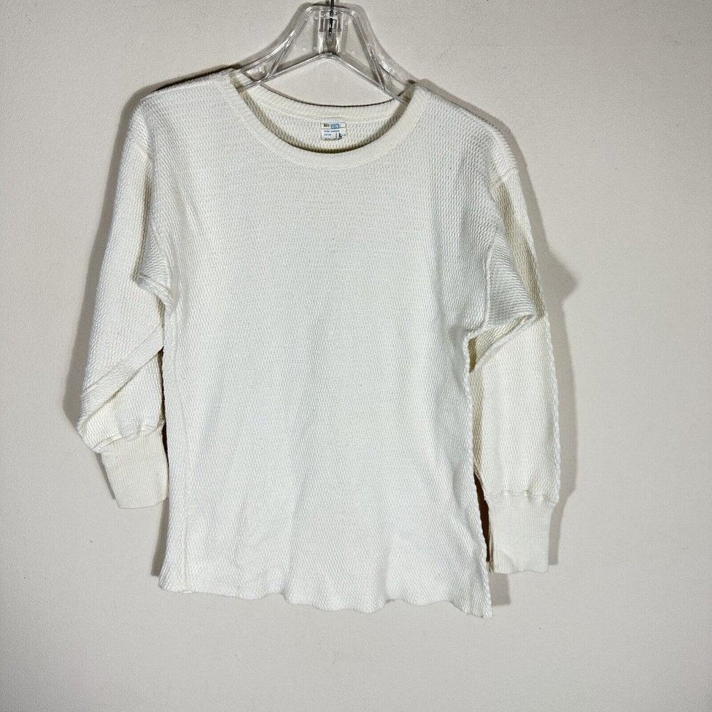 Vintage 70s Jcpenny Thermal Waffle Knit Base layer Shirt Size L Cotton Excellent